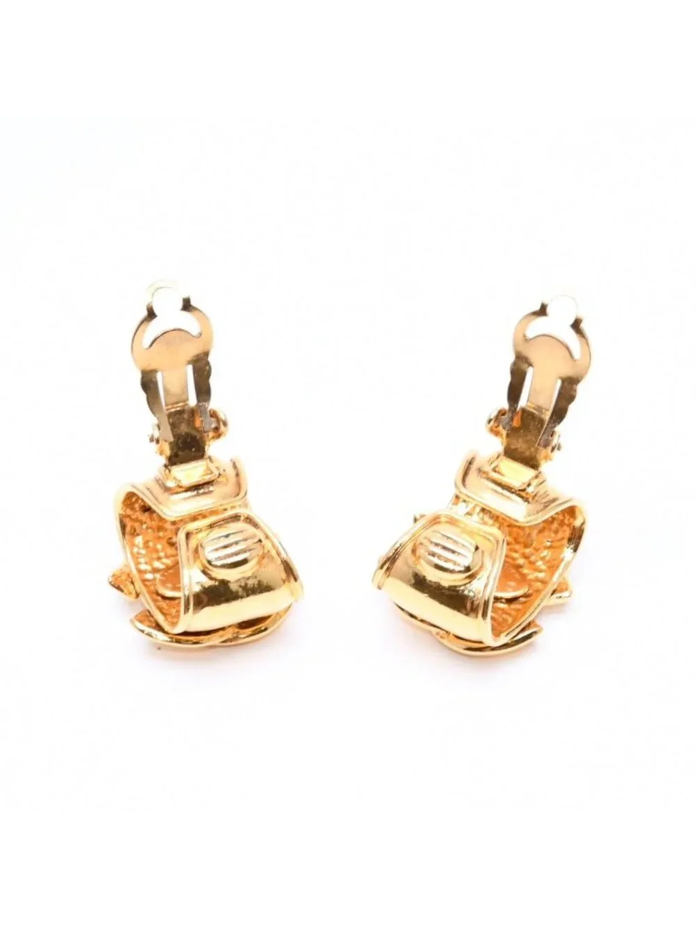 Chanel 94P Earrings CC Logo Gold Stamp Weight